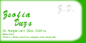 zsofia duzs business card